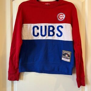 Chicago Cubs Mitchell & Ness Sweatshirt Womens Small Cooperstown Colorblock MLB